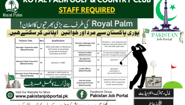  Career Opportunity in ROYAL PALM GOLF & COUNTRY CLUB