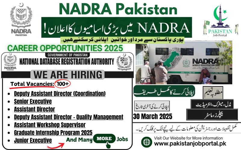 Career Opportunity in NADRA Pakistan 2025
